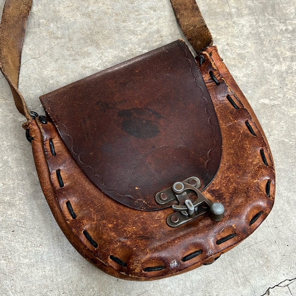 Vintage Leather side saddle bag